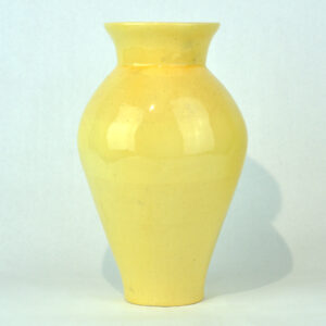 Large Lemon Yellow Vase Signed ML Dated 1938