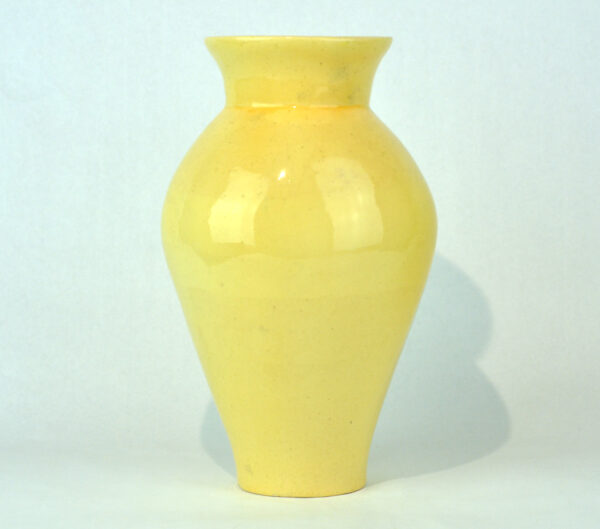 Large Lemon Yellow Vase Signed ML Dated 1938