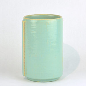 Burlap textured stoneware vase or spoon holder