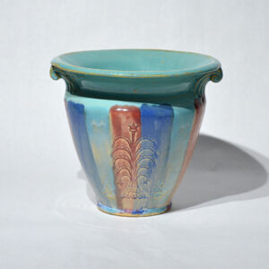 Hull Pottery blue red turquoise jardiniere