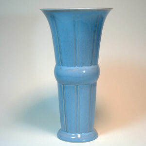 General Ceramics Co. Blue Flambe Trumpet Vase