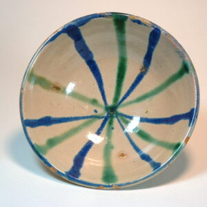 19th Century Telavera Green and White Bowl