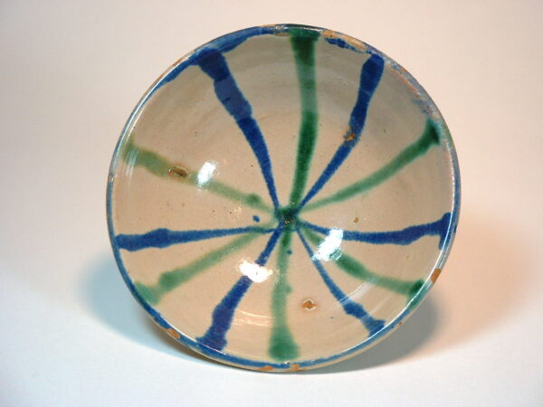 19th Century Telavera Green and White Bowl