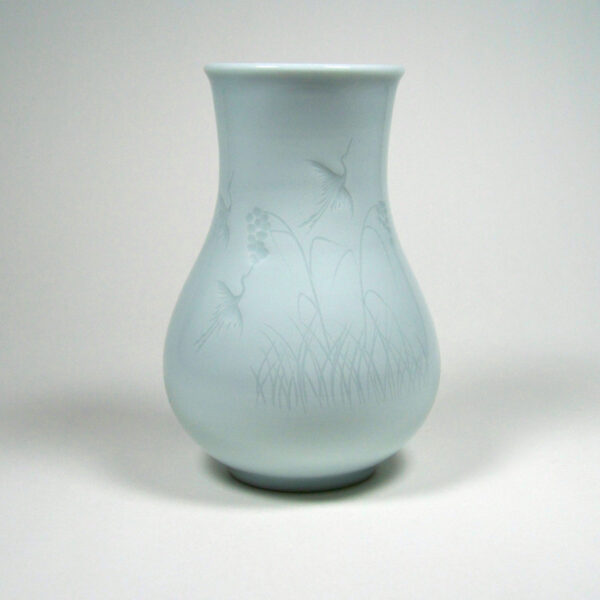 Korean Clair de Lune Cranes Vase
