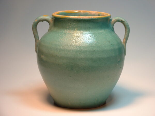 Italian Matte Green Two Handled Jar -2