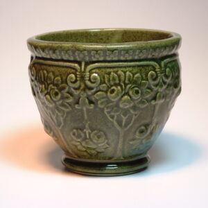 Small McCoy Planter Pot Gloss Green Brown Speckles