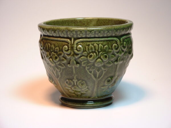 Small McCoy Planter Pot Gloss Green Brown Speckles