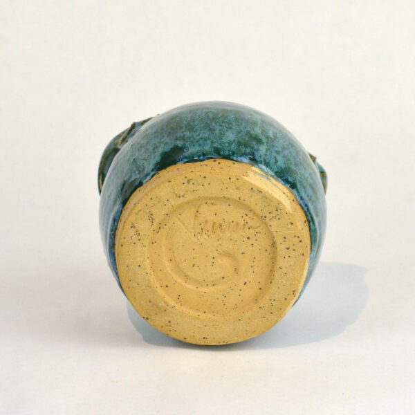 Small Signed Blue Green Stoneware Jug base