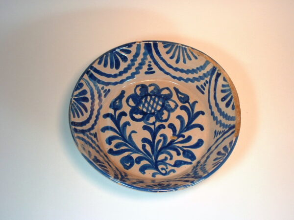 19th Century Telavera Blue and White Bowl