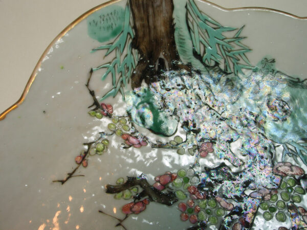 Chinese Footed Dish Glaze Detail
