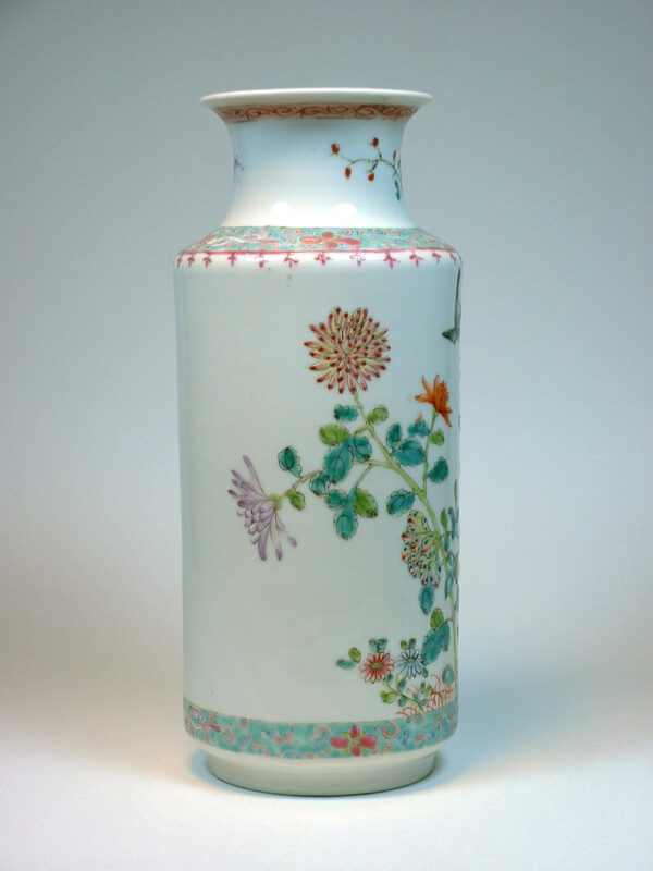 Famille Rose Vase early republic left side