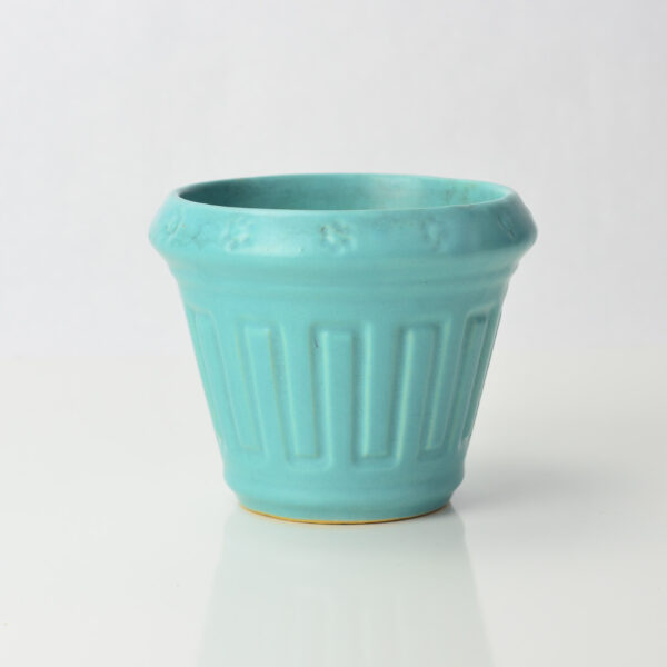 Roseville Matte Glaze Line Turquoise Flower Pot