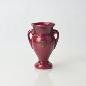 Small Camark Red Two Handle Vase 1940s