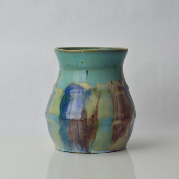 Hull Pottery Turquoise Red and Blue vase Number 40
