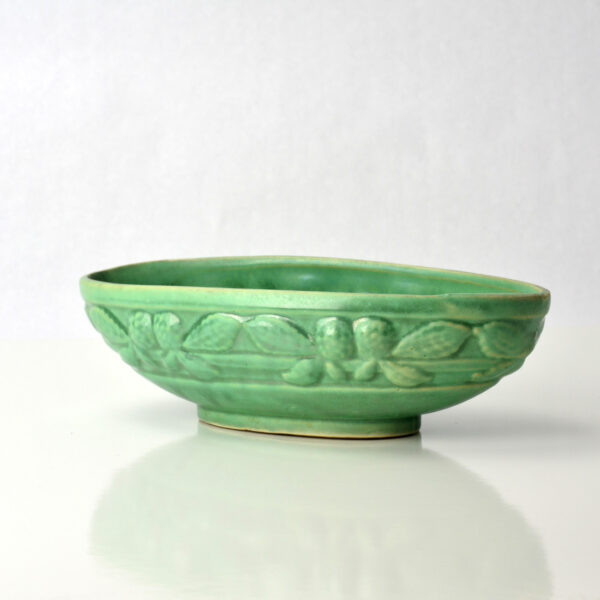 Camark Pottery Matte Green Oval Console Bowl