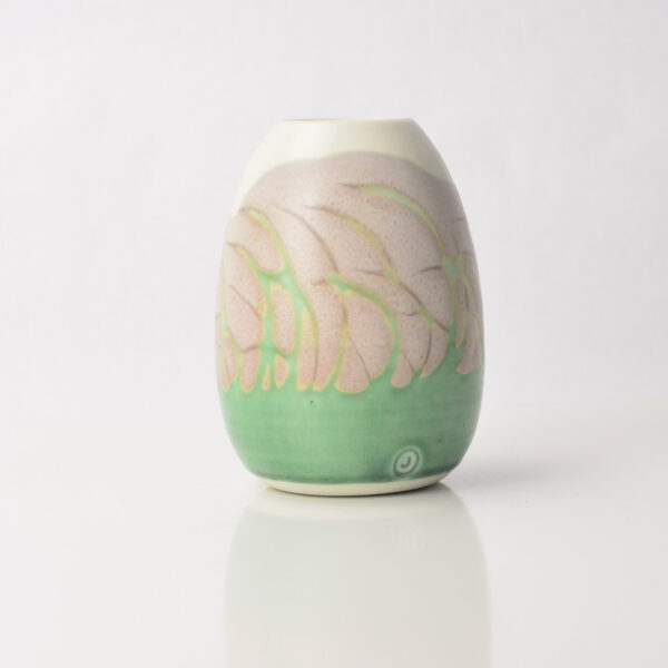 Michael Jenson Vase Tan Green Ivory