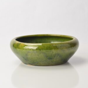 Unknown Standard Green Glazed Stoneware Bulb Bowl