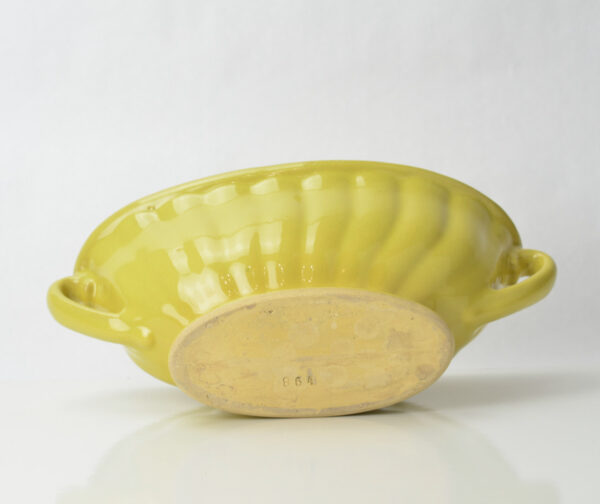 Yellow Zanesville Console Bowl Number 864 bottom