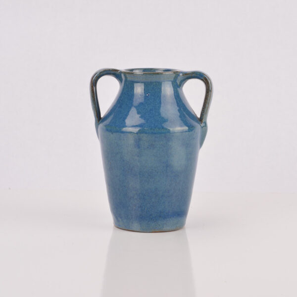 Waco Bybee blue two handled vase side 2