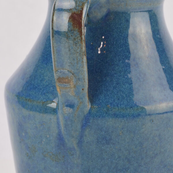 Waco Bybee blue two handled vase kiln kiss