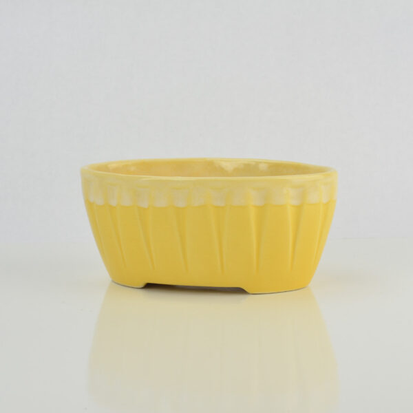 Oval Trenton Pottery Planter in Drip Yellow Glaze