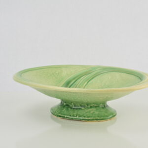 Brush Pottery Oval Compote or Footed Dish side view