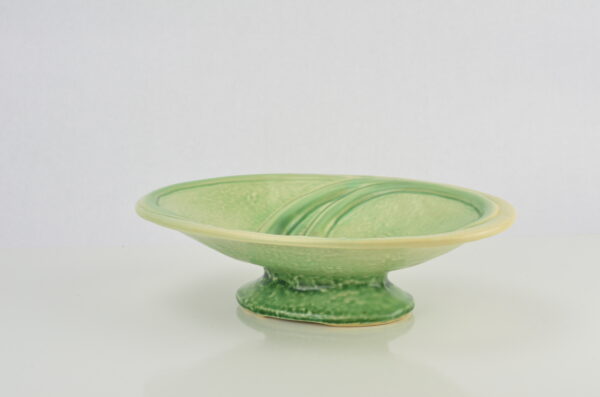 Brush Pottery Oval Compote or Footed Dish side view