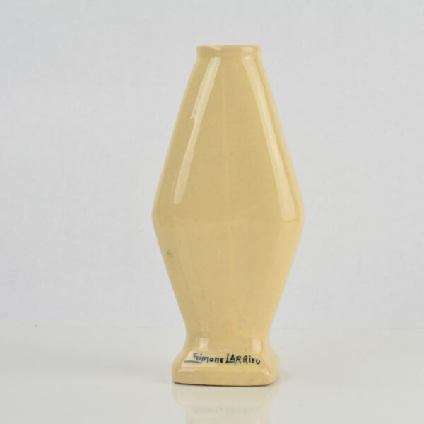 Signed Simone Larrieu Cubist Vase 1920s reverse
