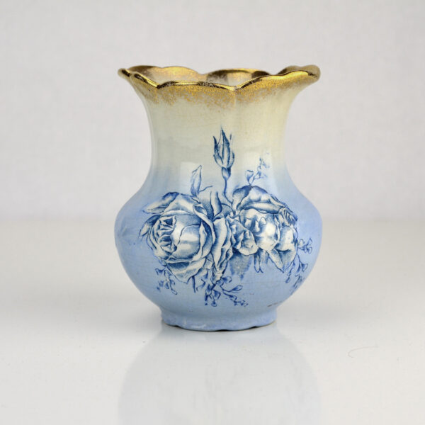 Early Anchor Pottery blue and white transfer ware vase