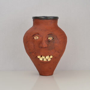 Face jug or vase made of terracotta